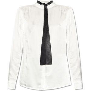 AllSaints, Blouses & Shirts, Dames, Wit, M, ‘Toni’ shirt met stropdasdetail