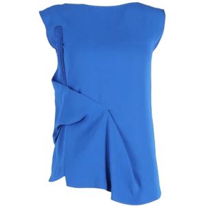 Maison Margiela Pre-owned, Pre-owned, Dames, Blauw, M, Polyester, Pre-owned Polyester tops