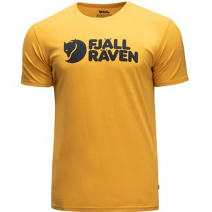 Fjällräven, Tops, Heren, Geel, M, Katoen, Heren T-shirt met Groot Logo