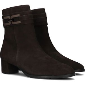 Hassia, Schoenen, Dames, Bruin, 41 1/2 EU, Suède, Bruine Suède Enkellaarzen