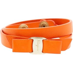 Salvatore Ferragamo Pre-owned, Pre-owned Leather bracelets Oranje, Dames, Maat:ONE Size