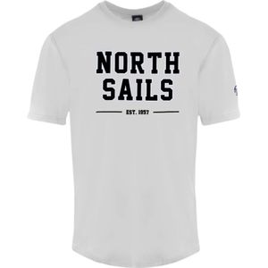 North Sails, Katoenen T-shirt met korte mouwen Wit, Heren, Maat:XL