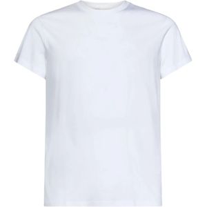 Jil Sander, Tops, Heren, Wit, L, Katoen, Witte Ribgebreide T-shirts en Polos
