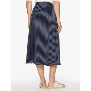 Tommy Hilfiger, Rokken, Dames, Blauw, S, Gestreekte Cupro Rok met Verstelbare Taille