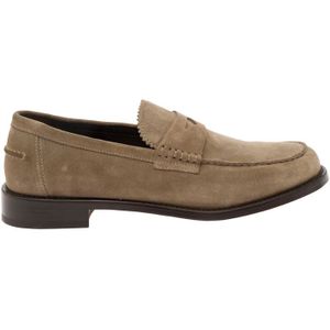 Doucal's, Beige Suède Ronde Neus Mocassins Beige, Heren, Maat:44 EU