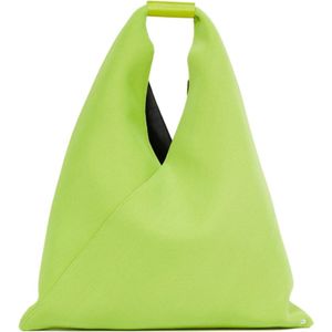 MM6 Maison Margiela, Tassen, Dames, Groen, ONE Size, Leer, Groene Canvas/Leren Slouch Tas