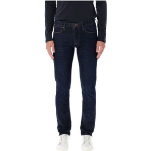 Emporio Armani, Jeans, Heren, Blauw, W31, Denim, Slim Fit Donker Indigo Denim Jeans