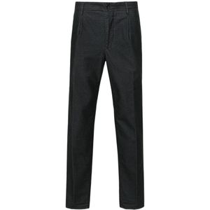 Incotex, Broeken, Heren, Zwart, W31, Katoen, Slim Fit Houndstooth Velvet Pants