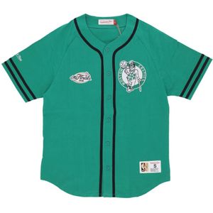 Mitchell & Ness, Sport, Heren, Groen, M, NBA Vintage Logo Button Front Jersey