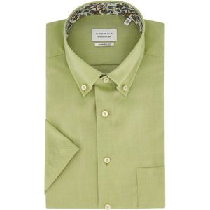 Eterna, Overhemden, Heren, Groen, XL, Katoen, Casual korte mouw groen overhemd