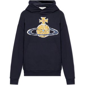 Vivienne Westwood, Sweatshirts & Hoodies, Heren, Blauw, XL, Katoen, Tijdmachine hoodie