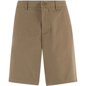 Lacoste, Korte broeken, Heren, Beige, S, Katoen, Beige Bermuda Shorts met zijzakken