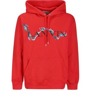 Lanvin, Sweatshirts & Hoodies, Heren, Oranje, M, CNY Oversized Hoodie