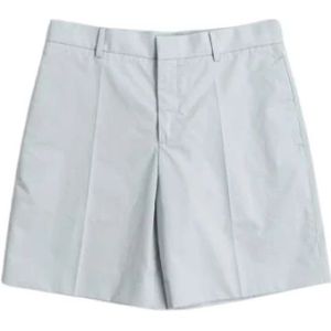 Off White, Korte broeken, Dames, Blauw, XL, Katoen, Hemelsblauwe Heavycot Katoenen Shorts