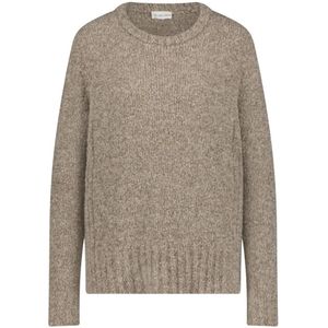 Jane Lushka, Truien, Dames, Beige, S, Gezellige Teddy Pullover met Boucle Effect