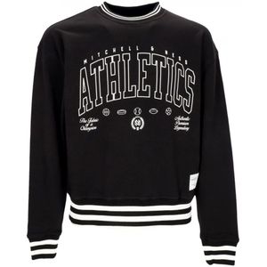 Mitchell & Ness, Sweatshirts & Hoodies, Heren, Zwart, XL, Klassieke Heavyweight Crewneck Sweatshirt Zwart