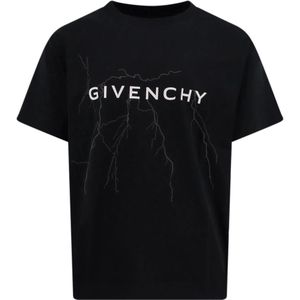Givenchy, Tops, Heren, Zwart, XS, Katoen, Logo Katoenen T-Shirt