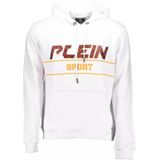 Plein Sport, Sweatshirts & Hoodies, Heren, Wit, S, Katoen, Wit Katoenen Hoodie met Logoprint