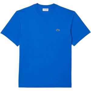 Lacoste, Tops, Heren, Blauw, S, Katoen, Klassiek Katoenen Jersey T-Shirt (Blauw)