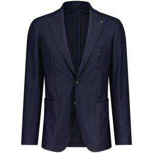 Tagliatore, Wollen Blazer met Twee Knopen Blauw, Heren, Maat:XL