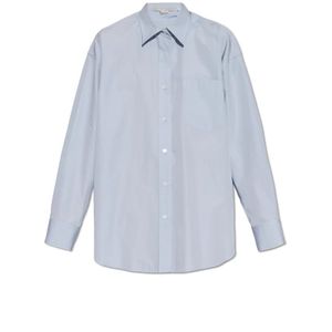 Stella McCartney, Blouses & Shirts, Dames, Blauw, M, Katoen, Katoenen shirt met zijden achterkant