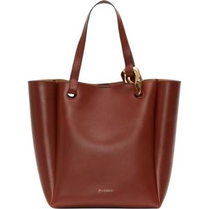 JW Anderson, Tassen, Dames, Bruin, ONE Size, Bruine Hoek Tote Tas