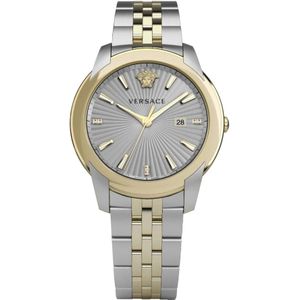 Versace, Urban Roestvrijstalen Armbandhorloge Grijs, Heren, Maat:ONE Size