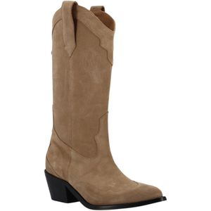 Alohas, Liberty Suede Beige Leren Laarzen Beige, Dames, Maat:36 EU