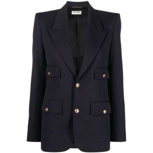 Saint Laurent, Jassen, Dames, Blauw, S, Blazers