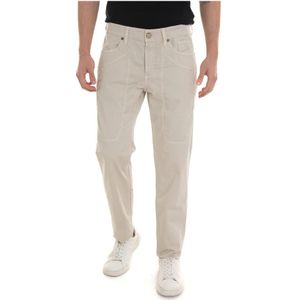 Jeckerson, Broeken, Heren, Beige, W42, Katoen, 5-pocket broek met leren passante