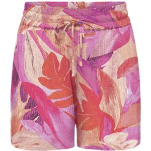 Only Carmakoma, Korte broeken, Dames, Veelkleurig, 2Xl, Life Shorts Coral Rose Palm Print