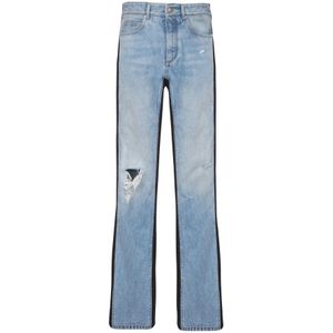 Balmain, Jeans, Heren, Blauw, W32, Denim, Losvallende denim en gebreide jeans