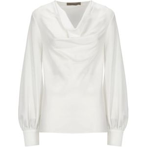 D.Exterior, Blouses & Shirts, Dames, Wit, S, Witte V-hals Blouse Lange Mouwen