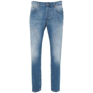 Dondup, Jeans, Heren, Blauw, W31, Denim, Italiaanse Jeans met Riemlussen