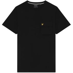 Lyle & Scott, Tops, Heren, Zwart, 2Xl, Geweven zak T-shirt