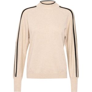 Kaffe, Truien, Dames, Beige, M, Nylon, Sportieve Pullover met Strepen