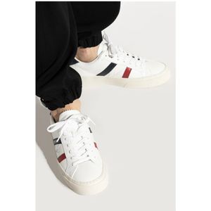 Moncler, Schoenen, Dames, Wit, 38 EU, Leer, Sportschoenen `Monaco 2`