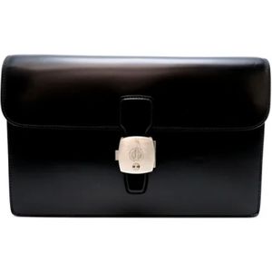 Dunhill Pre-owned, Pre-owned, Heren, Zwart, ONE Size, Pre-owned Leather clutches