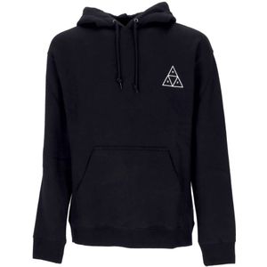 Huf, Sweatshirts & Hoodies, Heren, Zwart, S, Katoen, Zwarte Hoodie met Kangoeroezak