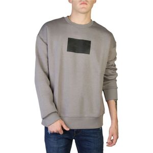 Calvin Klein, Sweatshirts & Hoodies, Heren, Grijs, S, Katoen, Heren Sweatshirt met Lange Mouwen