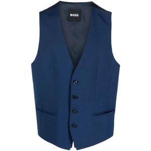 Hugo Boss, Pakken, Heren, Blauw, 3Xl, Wol, Suit Vests