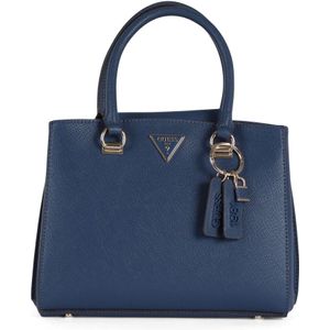 Guess, Tassen, Dames, Blauw, ONE Size, Handtas met saffiano-effect Noelle