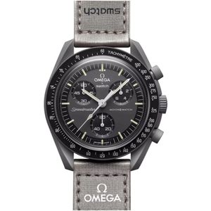 Omega, Swatch x Omega Bioceramic Moonswatch Mission to Mercury Grijs, Heren, Maat:ONE Size