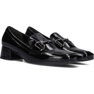 Gabor, Schoenen, Dames, Zwart, 37 EU, Leer, Zwarte Loafers met Metalen Element