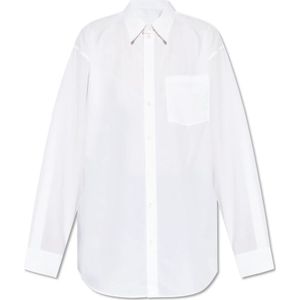 Helmut Lang, Blouses & Shirts, Dames, Wit, S, Katoen, Overhemd met een zak