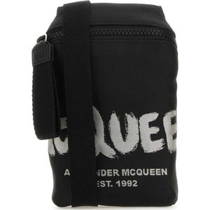 Alexander McQueen, Tassen, Heren, Zwart, ONE Size, Graffiti Crossbody Tas