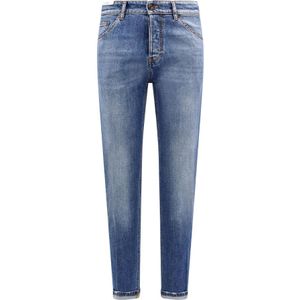 PT Torino, Jeans, Heren, Blauw, W30, Katoen, Blauwe Jeans met knoopsluiting