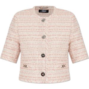 Versace, Jassen, Dames, Roze, S, Tweed, Tweed Blazer