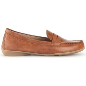 Gabor, Schoenen, Dames, Bruin, 42 1/2 EU, Cognac Leren Mocassins Zomerstijl