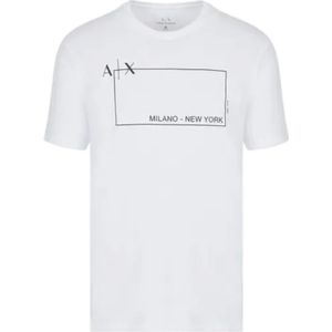 Armani Exchange, Tops, Heren, Wit, S, Katoen, Basis T-shirt